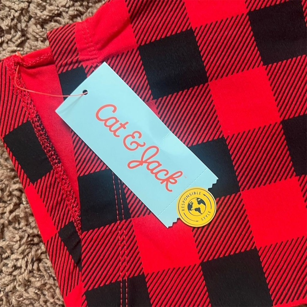 Cat & Jack Kids Size XXL Red Buffalo Plaid Leggings Casual Fall Wear NWT - Picture 3 of 7